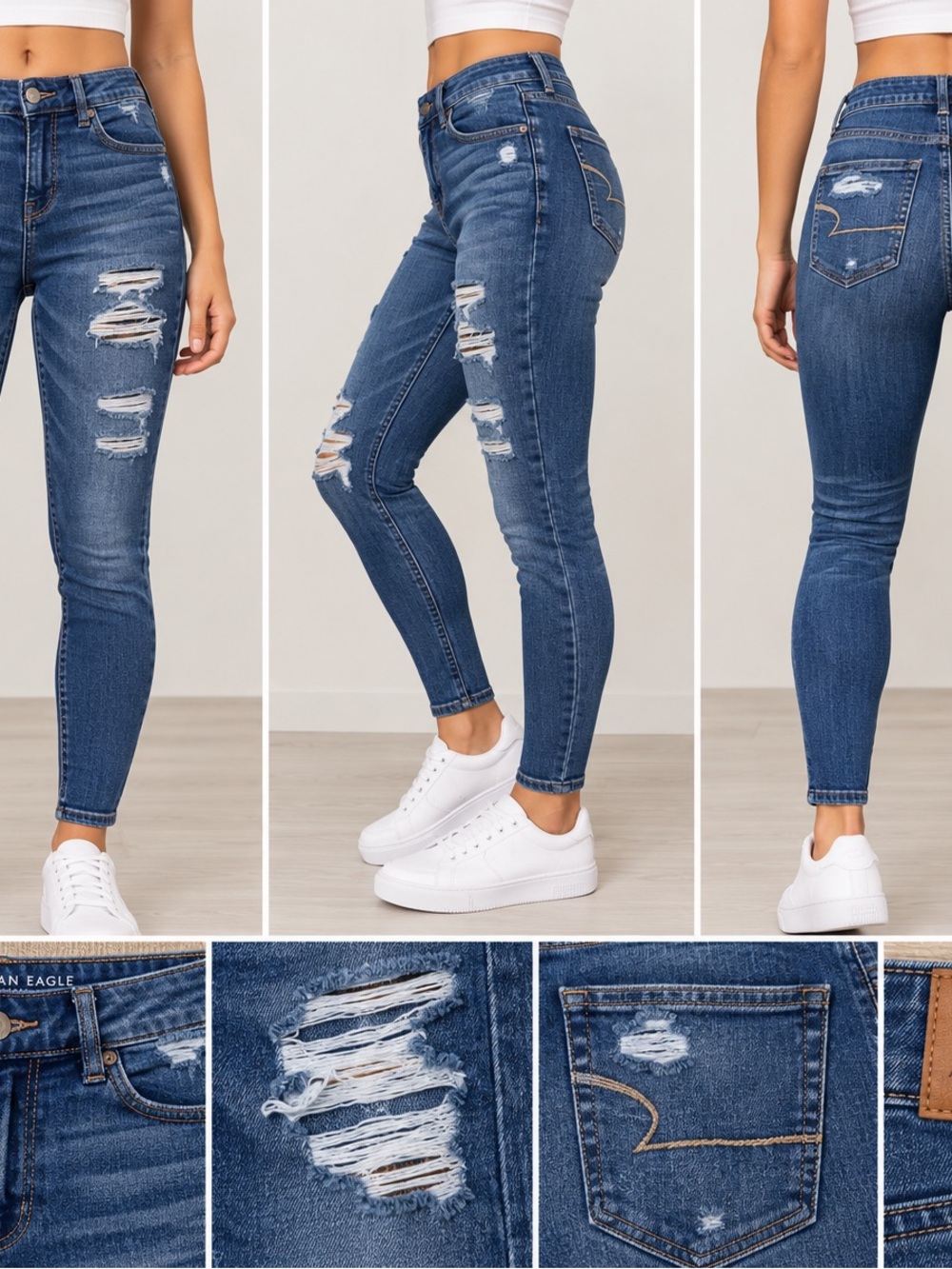 American Eagle Distressed High Rise Jegging